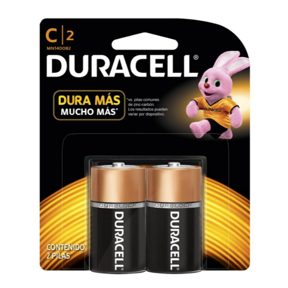 PILAS DURACELL ALCALINA C  X 2 UNID